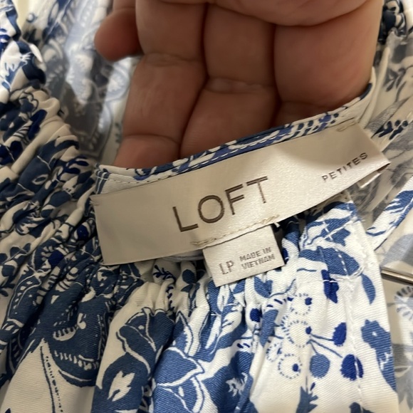 Loft White and Blue Halter Maxi Dress a302 - Picture 3 of 4